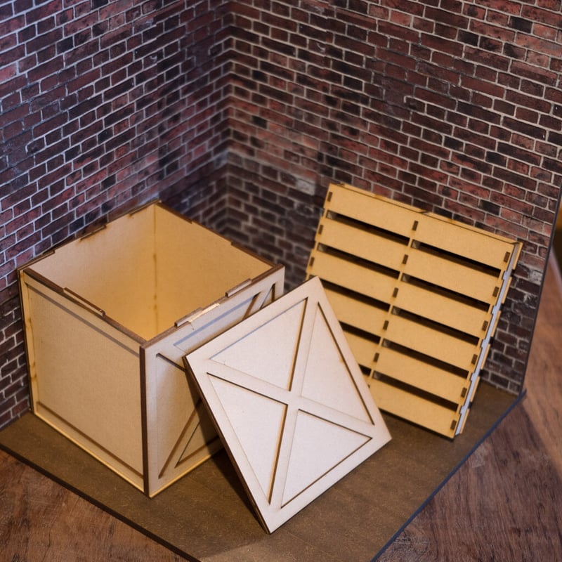 4周年記念セール！ 1/6スケールドールハウス古レンガのハウス木箱と