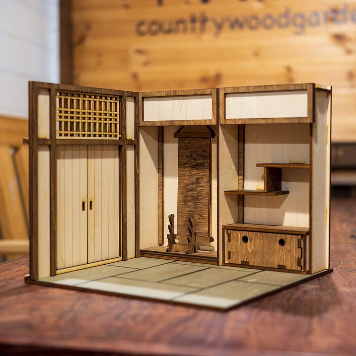 初売セール！！1/10スケールドールハウス武家屋敷木目タイプギミック