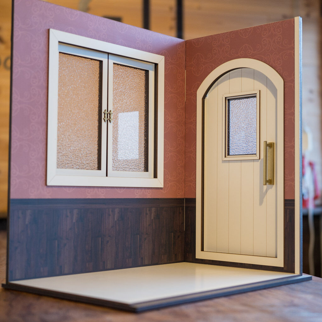 ドールハウス　両開き扉のブラックなお部屋 ドールハウス 両開き扉のブラックなお部屋