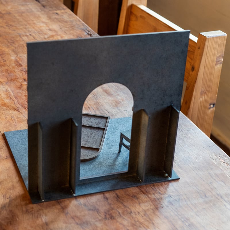 木製ドールハウス ♡ 背景パネル 家具3点 背景ボード 木製ドールハウスNo.3