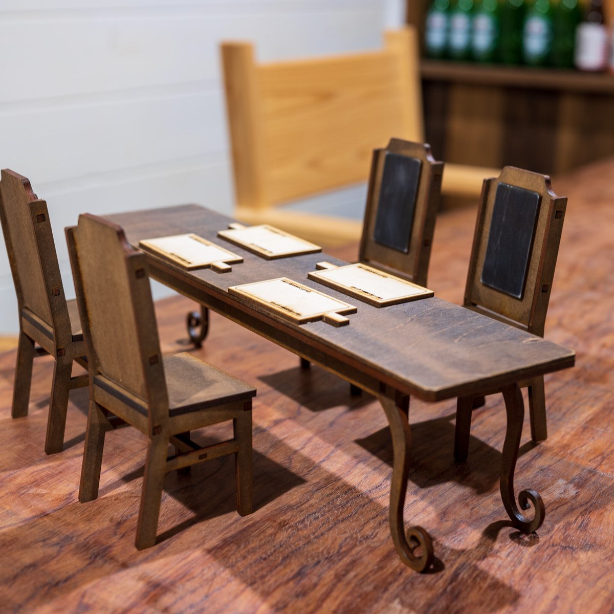 ミニチュア ドールハウス  家具 猫脚 ダイニングテーブル 椅子 セット 送料無料 ミニチュア 雑貨 ダイニングセット ドールハウス