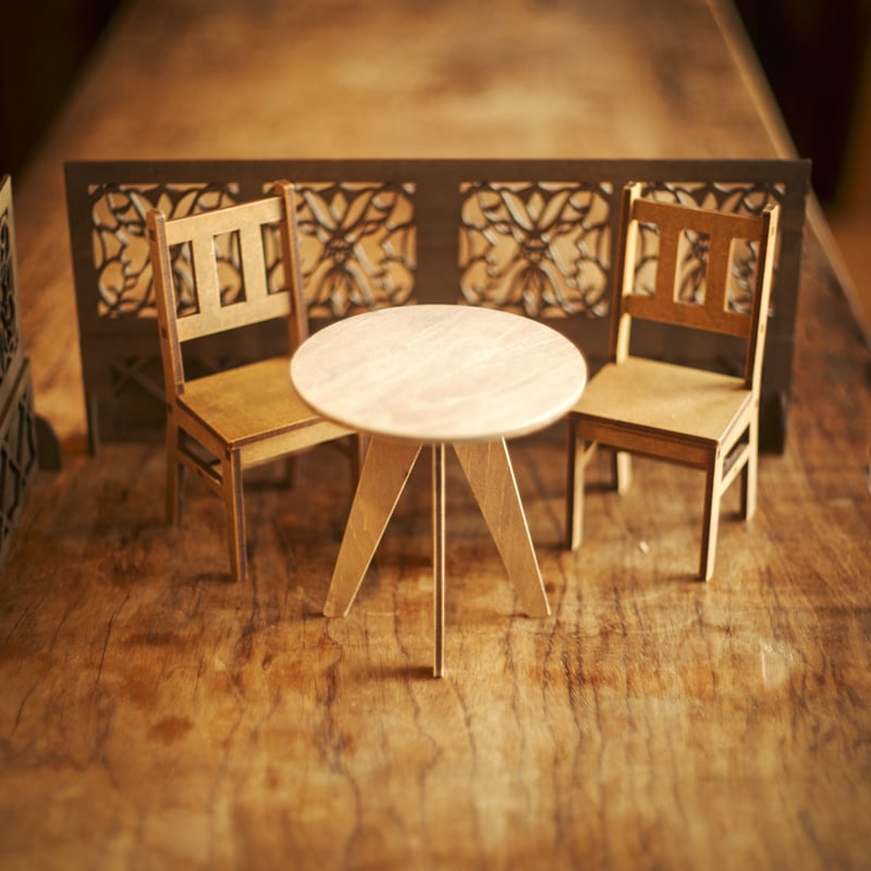 ミニチュア家具　喫茶店の家具セット 4周年記念セール！1/6スケールミニチュア家具 喫茶店 家具