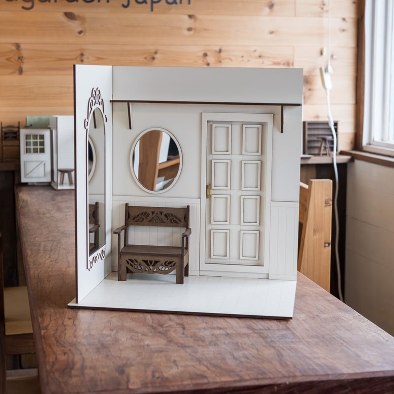 1/6スケールドールハウス洋館鏡とドアの部屋 ホワイトタイプ
