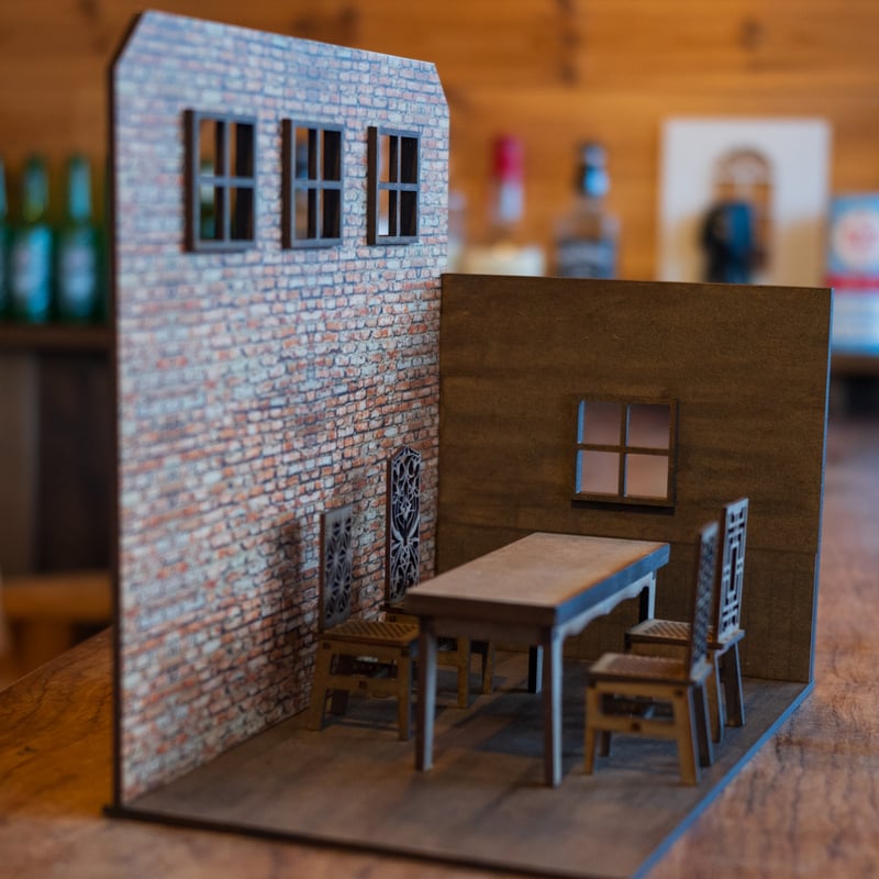1/10スケールドールハウス山小屋の部屋 レンガ壁 家具セット 1/10スケールドールハウス山小屋の部屋 レンガ壁 家具セット