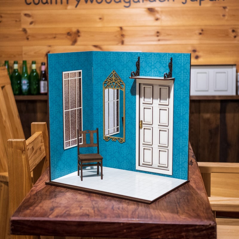 1/6スケールドールハウス洋館いい感じのブルー壁紙 | kkcompany