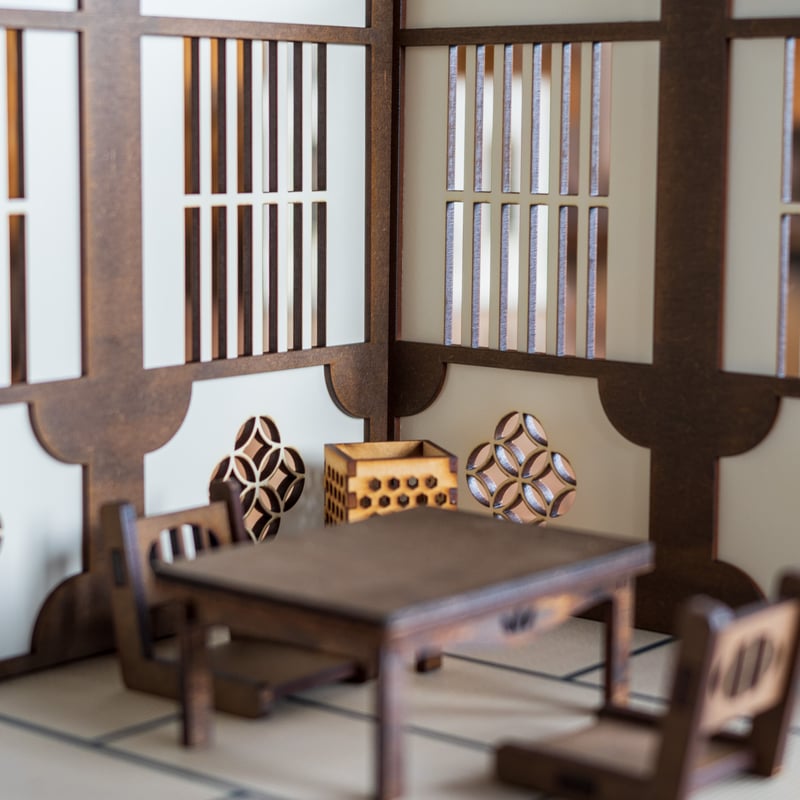 1/10スケール和風ドールハウス日本間 白壁 家具セット | kkcompany 1/10スケール和風ドールハウス日本間 白壁 家具セット | kkcompany
