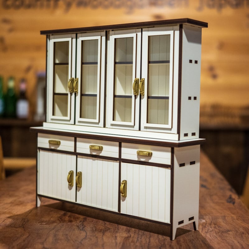 2月緊急企画！1/6スケールミニチュア家具 食器棚ワイドサイズ