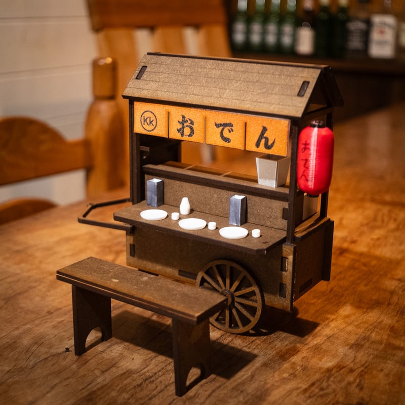 おでん屋さん屋台セット 1/10スケールミニチュア家具 リヤカー屋台おでん屋さん色々セット Kk