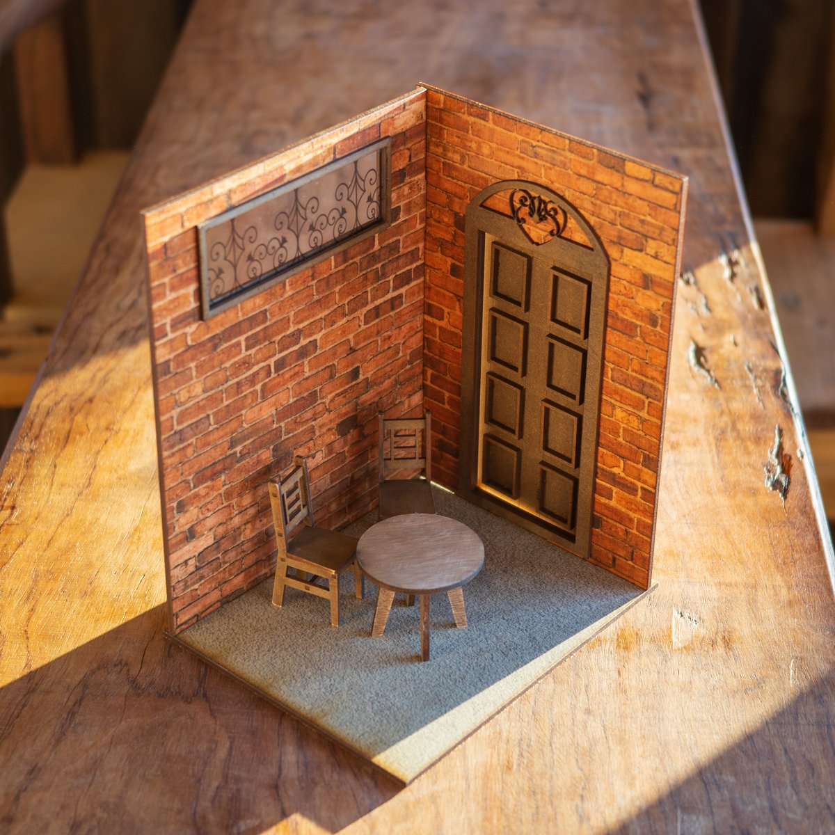 1/10スケールドールハウスレンガ風壁1家具セット | kkcompany