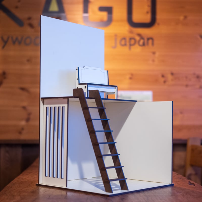 1/10スケールドールハウスホワイト壁ロフトシンプルタイプ | kkcompany