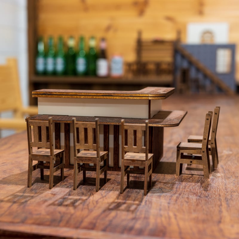 ミニチュア アンティーク風カウンター(まめ様) 受注製作可】1/6