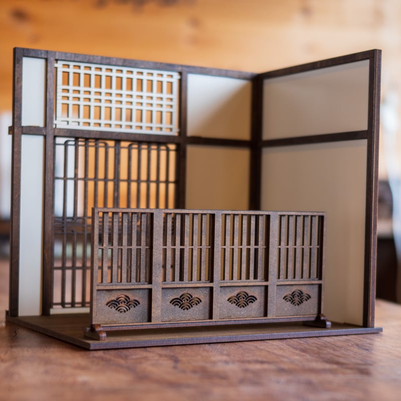 1/10スケールドールハウス和室玄関 衝立セット | kkcompany