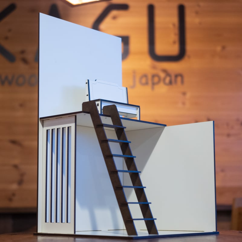 1/10スケールドールハウスホワイト壁ロフトシンプルタイプ | kkcompany