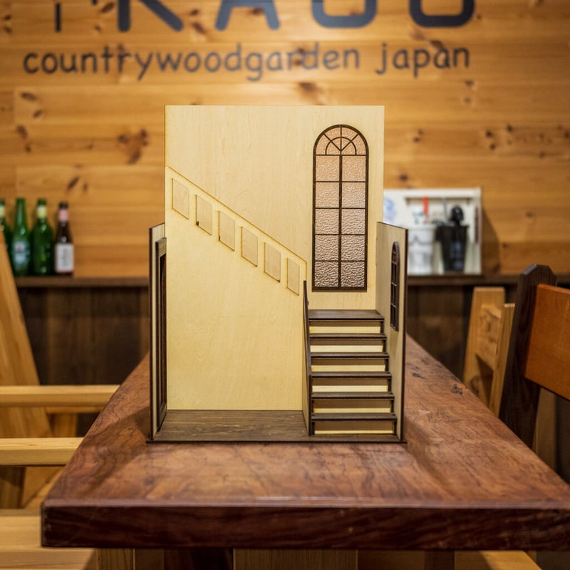 1/10スケールドールハウス階段の部屋木目材料タイプ | kkcompany 1/10スケールドールハウス階段の部屋木目材料タイプ | kkcompany