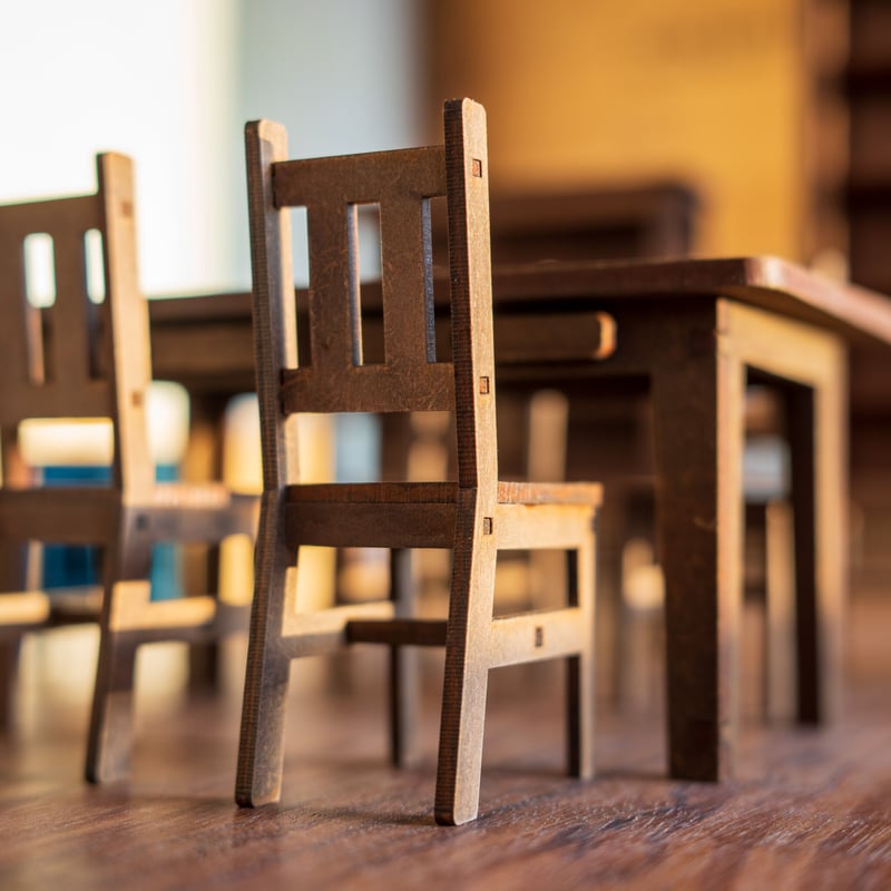 ミニチュア家具　喫茶店の家具セット 1/6スケールドールハウス純喫茶窓際席ゴージャスタイプ 家具