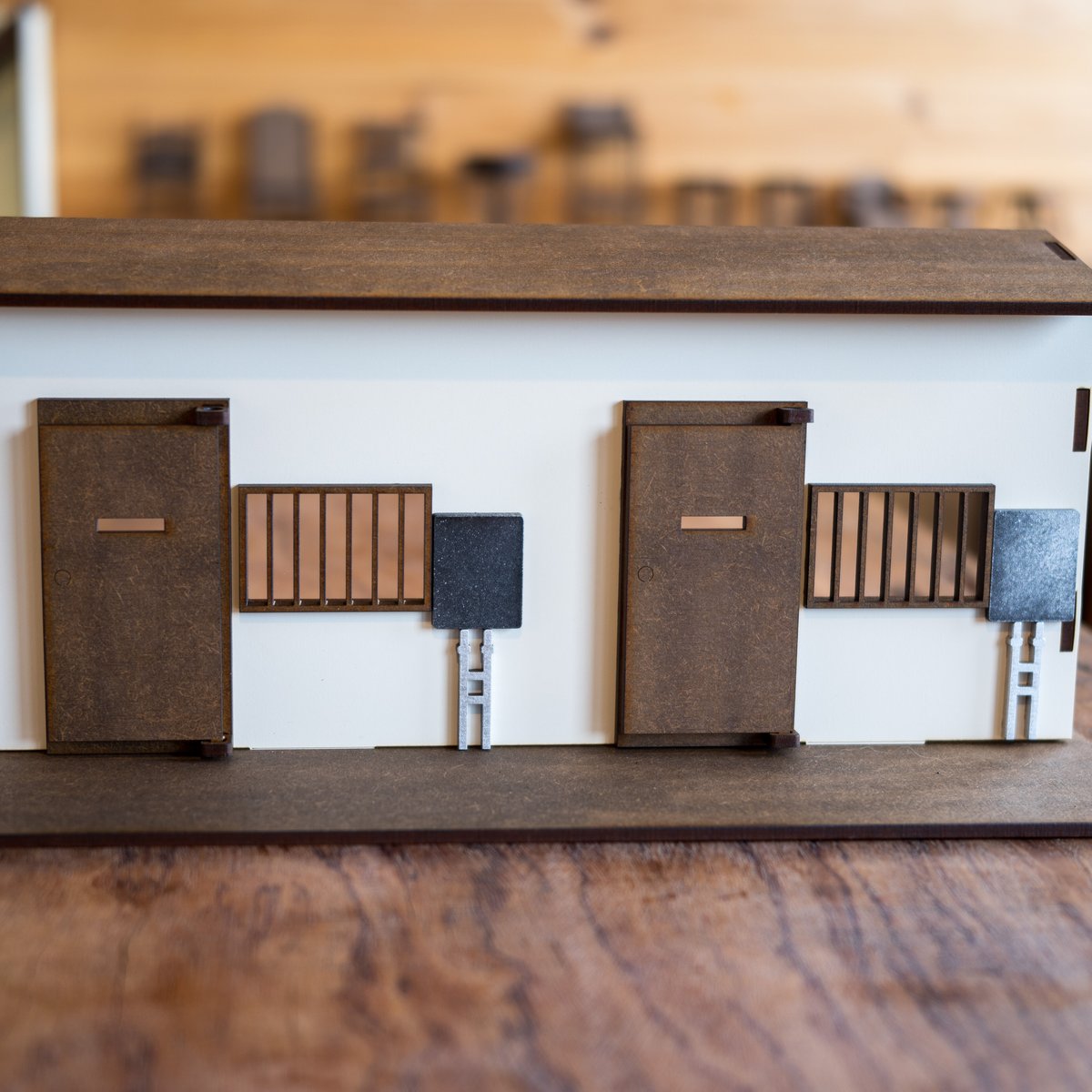 1/10スケールドールハウスアパート1階建ミニホワイトタイプ