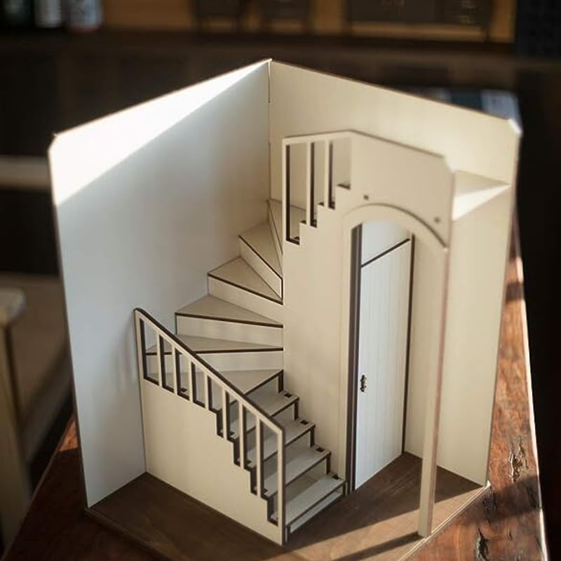 残暑セール！1/6スケールドールハウス螺旋階段ドアホワイト | kkcompany