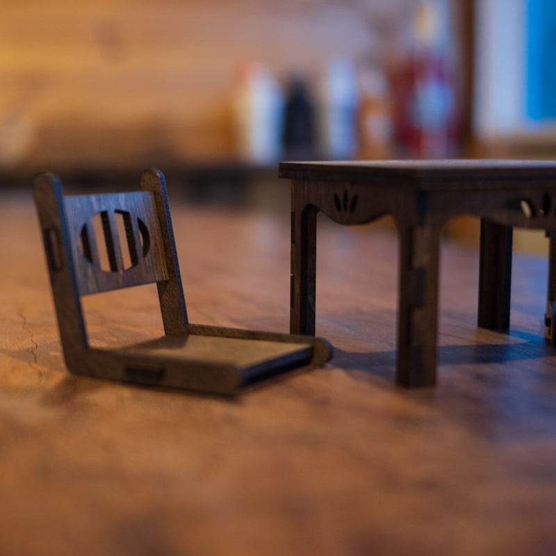 再販です！1/6スケール和風ミニチュア家具 ちゃぶ台と座椅子セット