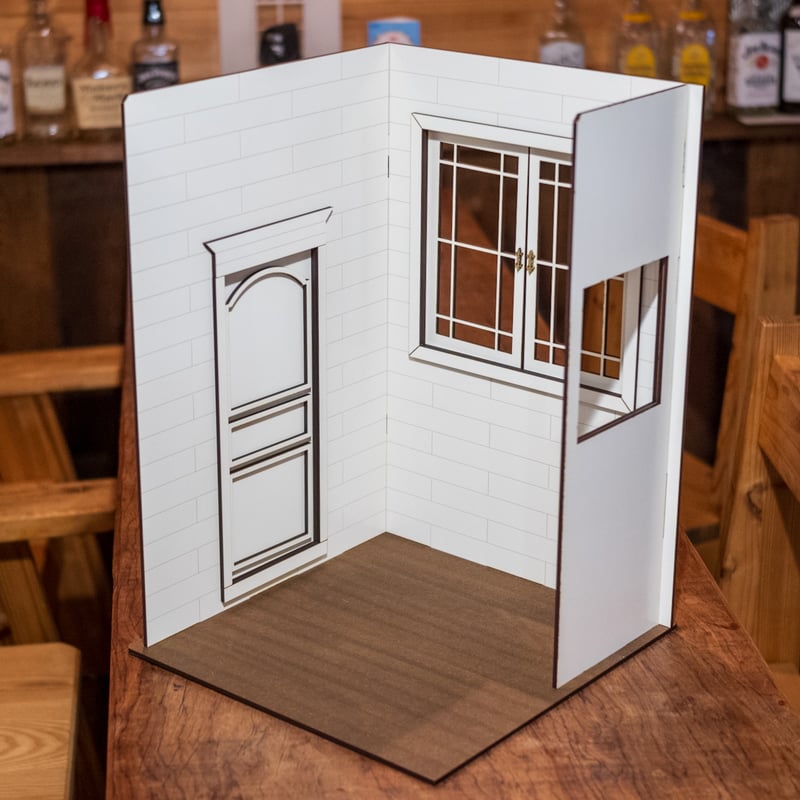 1/6スケールドールハウス白レンガ 窓とドアの部屋 | kkcompany