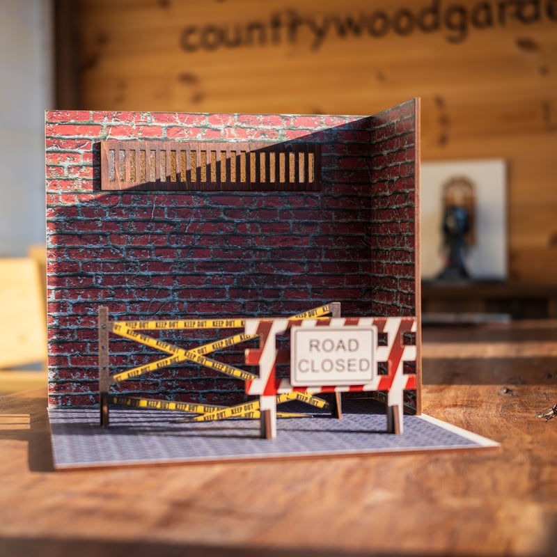 ドールハウス　マンハッタン裏路地 1/10スケールドールハウスレンガの背景裏路地1 | kkcompany