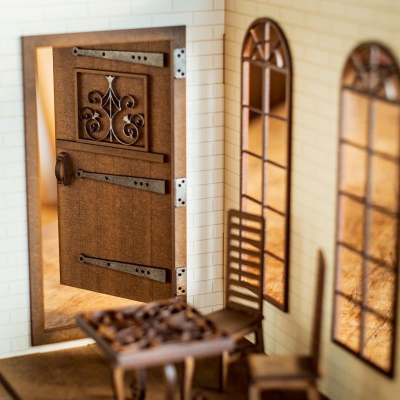 1/10スケールドールハウスホワイトレンガ壁風 マンション | kkcompany