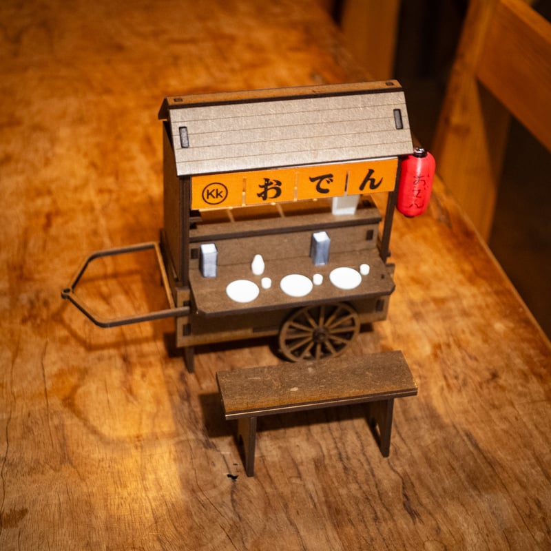 おでん屋さん屋台セット 1/10スケールミニチュア家具 リヤカー屋台おでん屋さん色々セット Kk