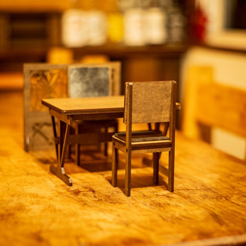 ミニチュア家具　喫茶店の家具セット 5周年記念特別セール品】 1/6スケールミニチュア家具 カフェテーブルと