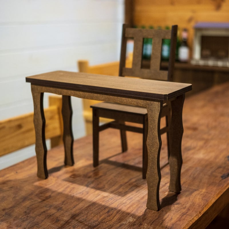 1/3スケールミニチュア家具 テーブルとチェアーセット | kkcompany