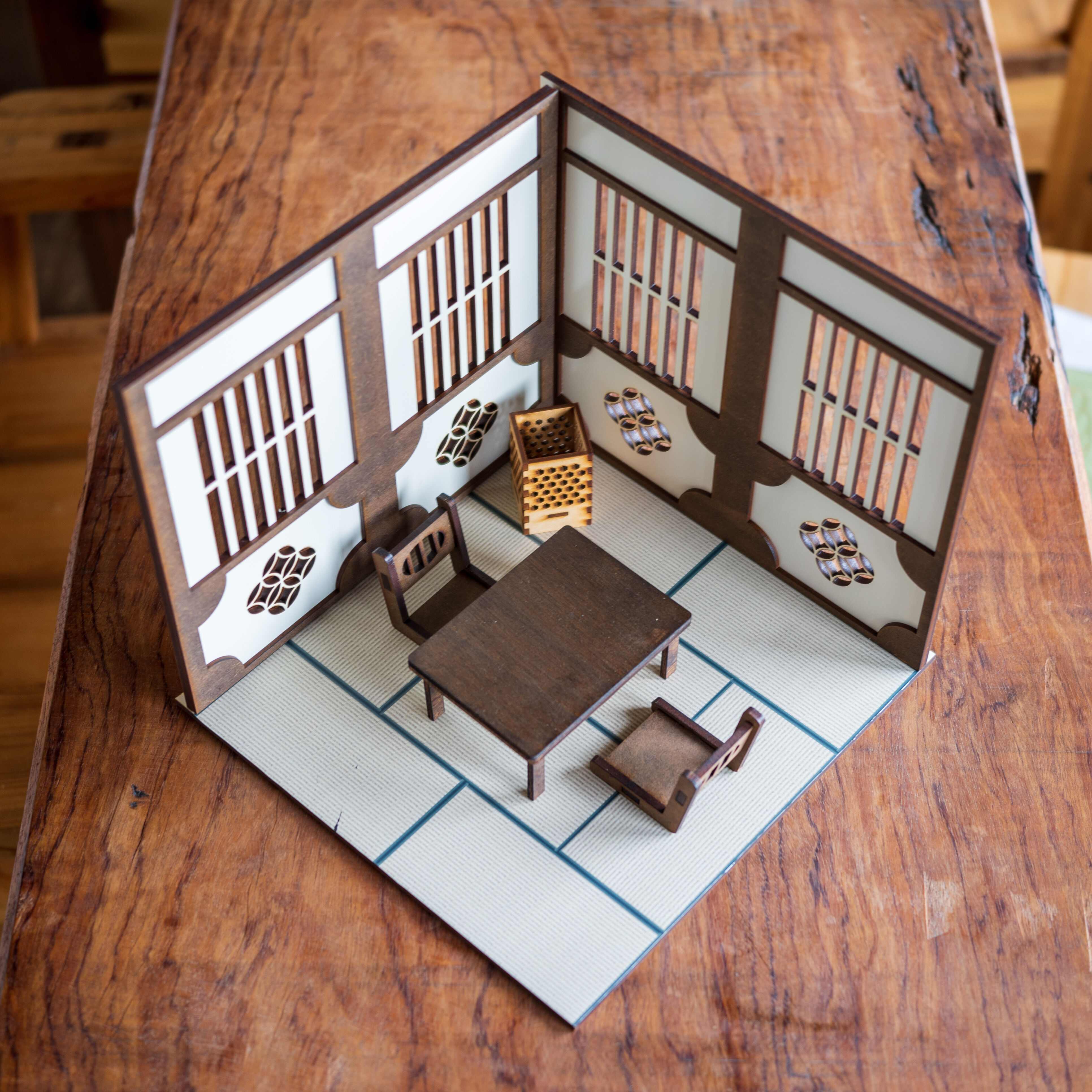 1/10スケール和風ドールハウス日本間 白壁 家具セット | kkcompany