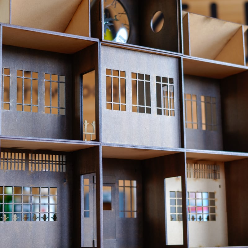 ちびスケールドールハウス 【ちび洋風街並み時計台 フルセット最