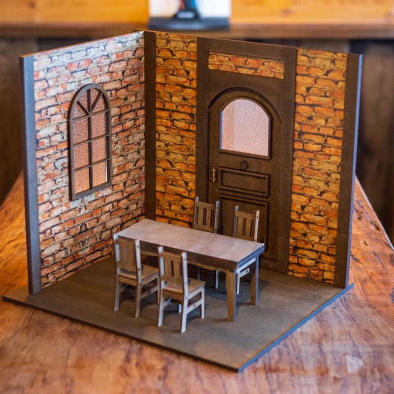 1/10スケールドールハウス赤レンガドアと窓 家具セット | kkcompany