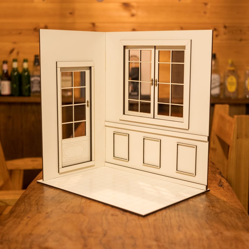 1/6ドールハウス 1/6スケールドールハウス洋館右壁窓と鏡家具セット | kkcompany