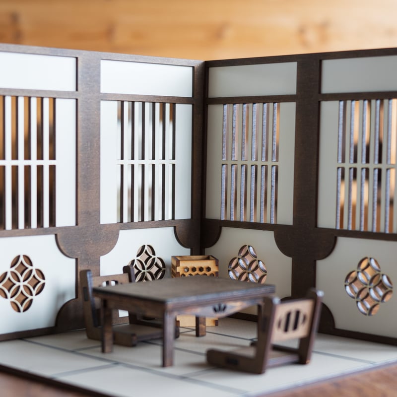 1/10スケール和風ドールハウス日本間 白壁 家具セット | kkcompany 1/10スケール和風ドールハウス日本間 白壁 家具セット | kkcompany