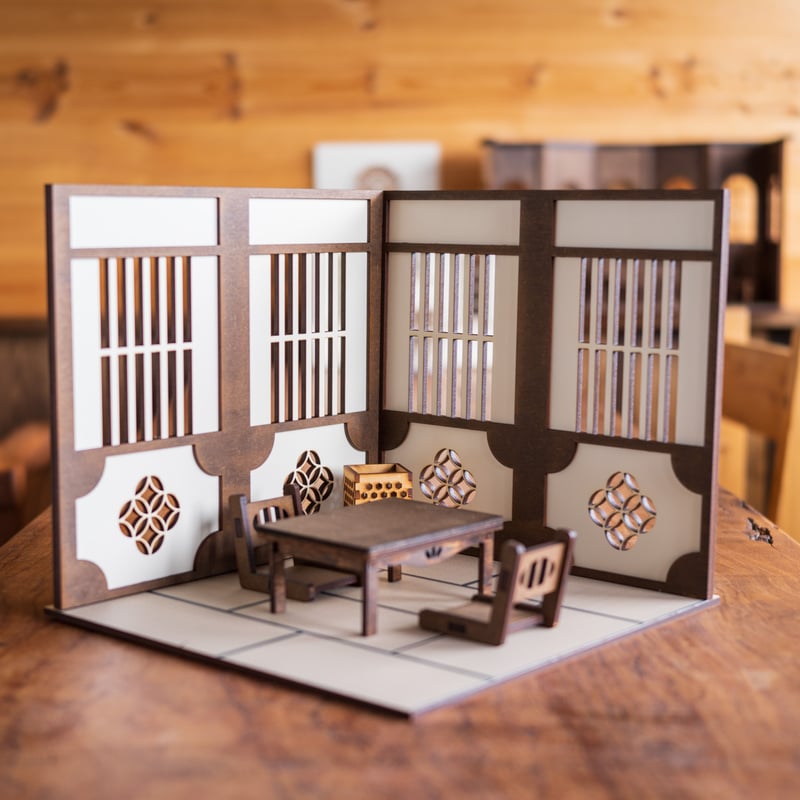 1/10スケール和風ドールハウス日本間 白壁 家具セット | kkcompany 1/10スケール和風ドールハウス日本間 白壁 家具セット | kkcompany
