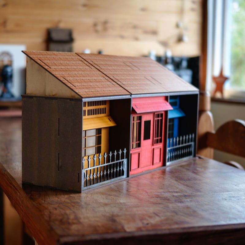 ちびスケールドールハウス 【ちび洋風街並み 3点セットと屋根