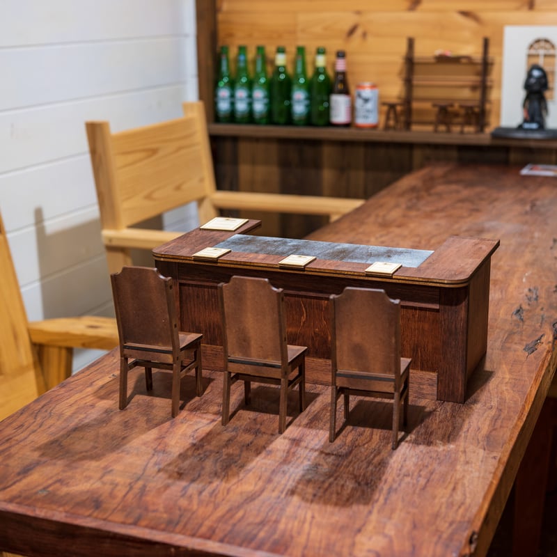 1/6スケールミニチュア家具ステーキ屋さんカウンター椅子セット