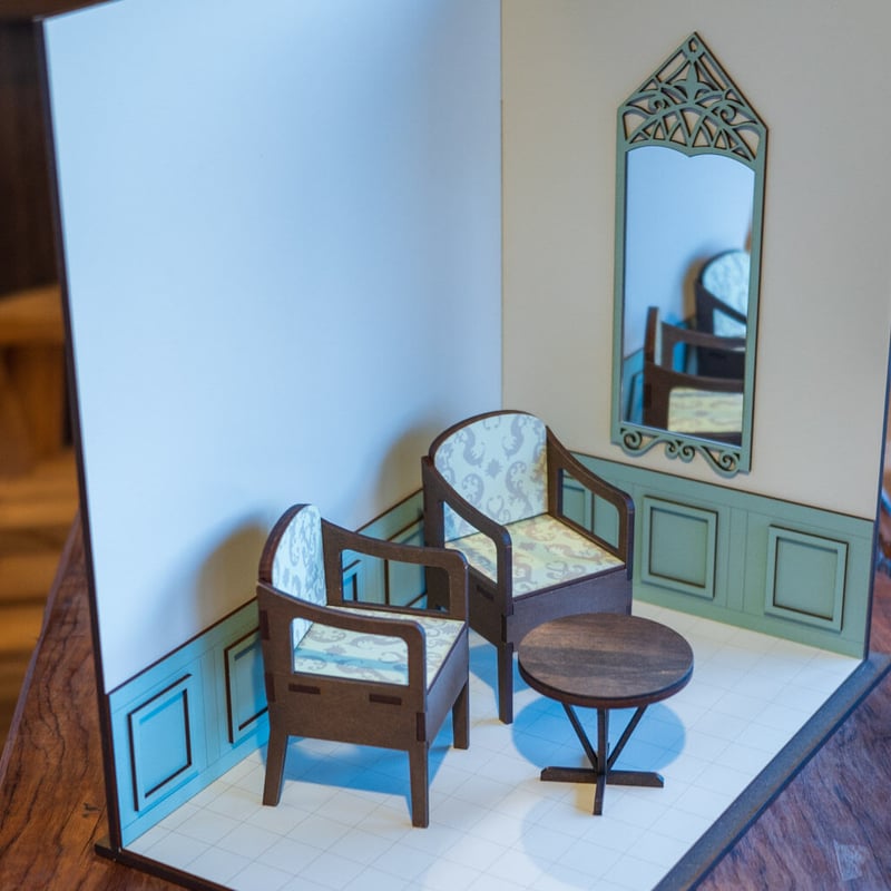 ドールハウス ロココ調＊ミントブルーのお部屋 ロリータのインテリア