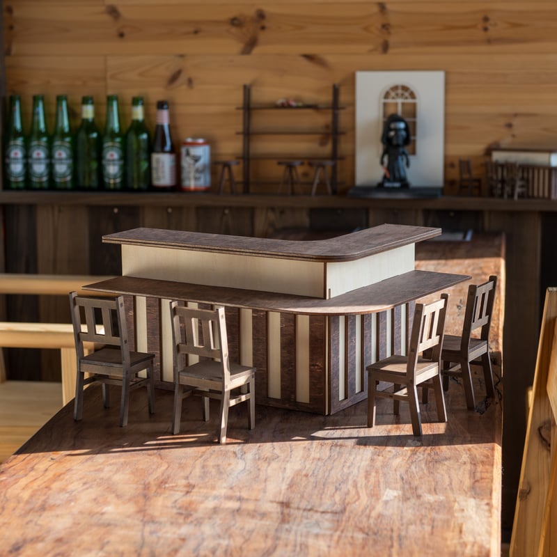 1/6スケールミニチュア家具居酒屋カウンター椅子セット 3台限定