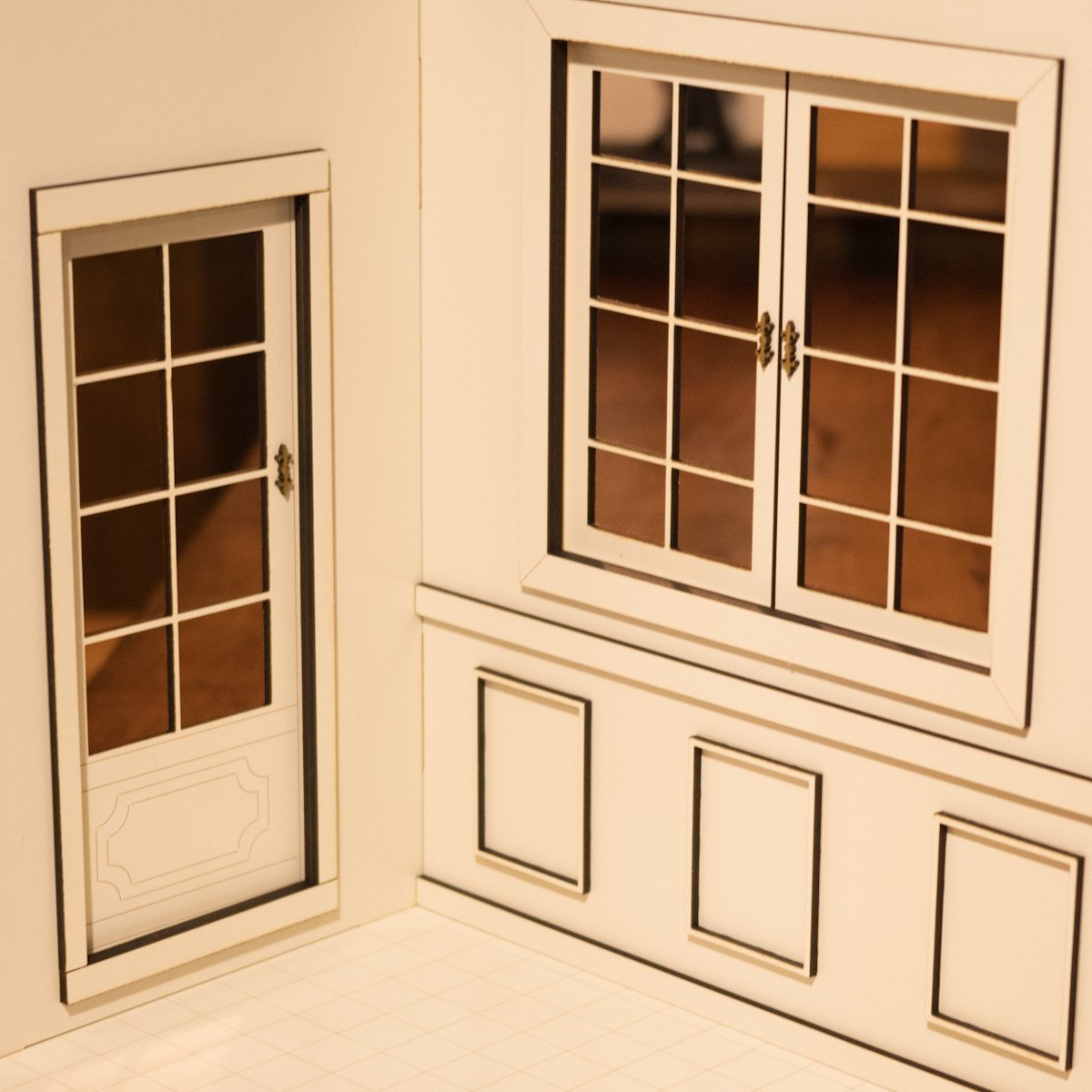 1/6スケールドールハウス洋館ホワイトドアと窓の部屋 | kkcompany