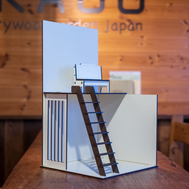 1/10スケールドールハウスホワイト壁ロフトシンプルタイプ | kkcompany