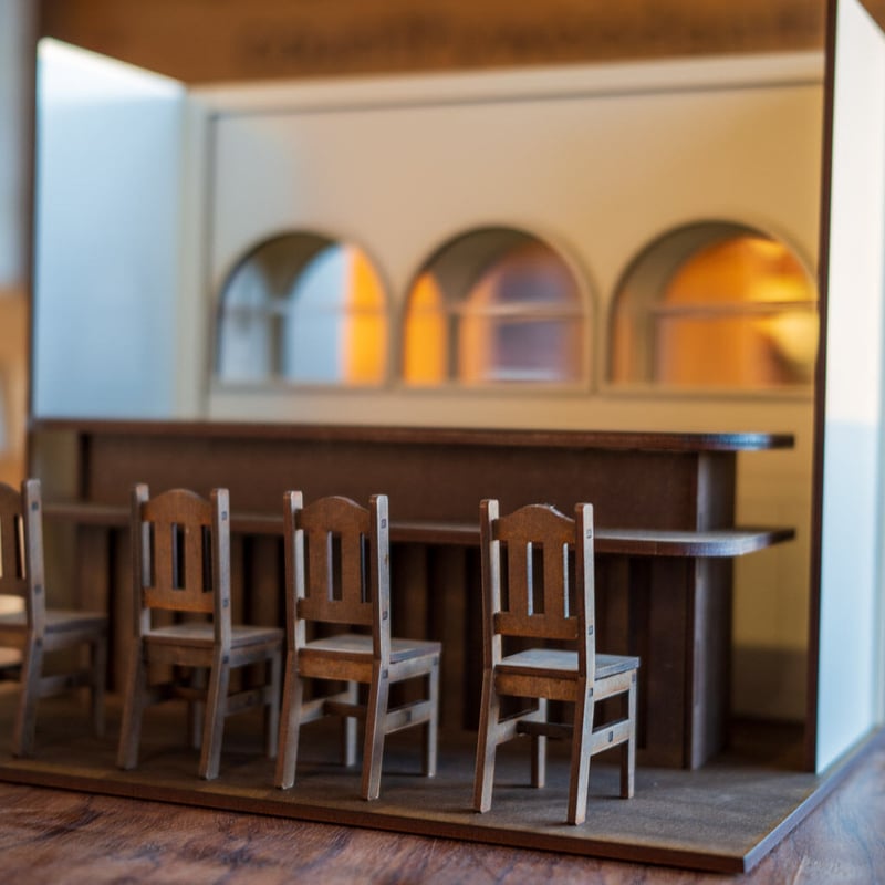 1/10スケールドールハウスバーカウンターと家具セット | kkcompany