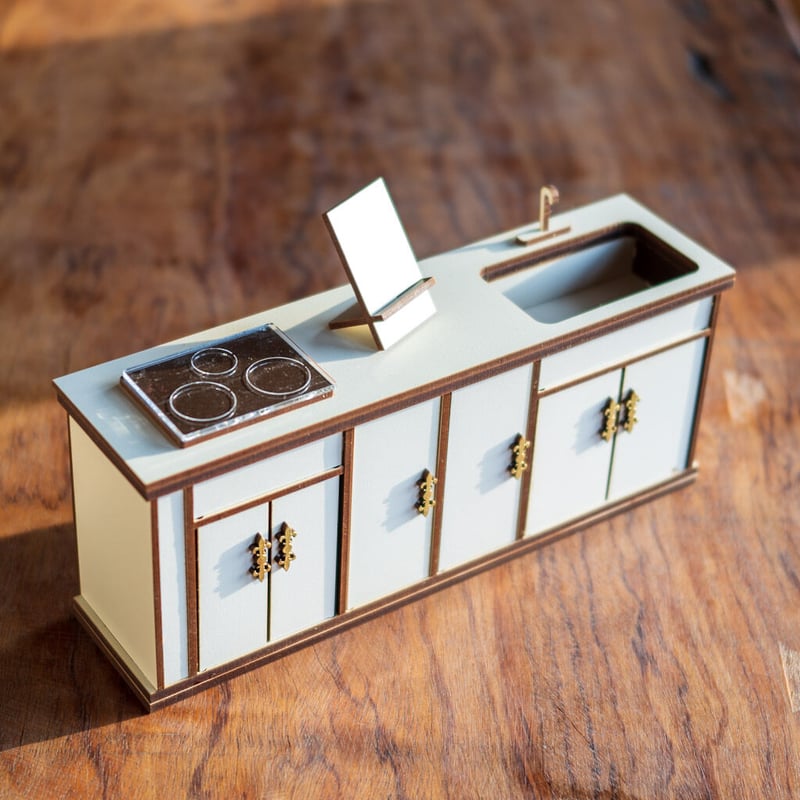 ミニチュア家具 セット ホワイト木製・レア！