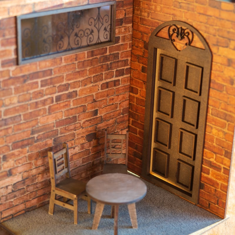 1/10スケールドールハウスレンガ風壁1家具セット | kkcompany