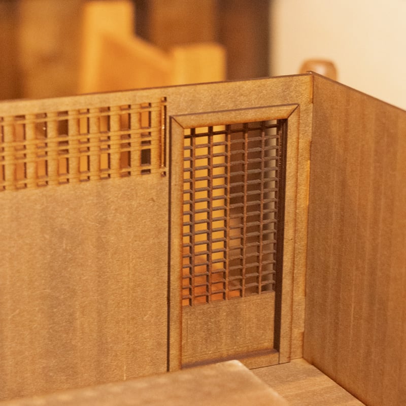 1/10スケール和風ドールハウス大広間茶色壁 拡張 家具セット | kkcompany