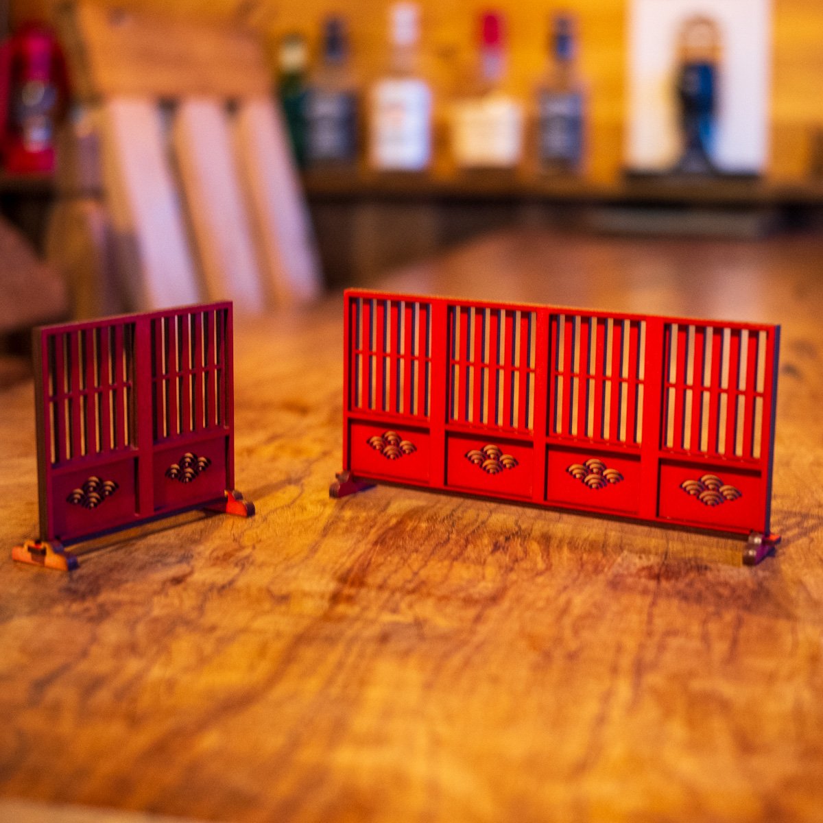1/10スケールミニチュア家具衝立朱色二種セット | kkcompany