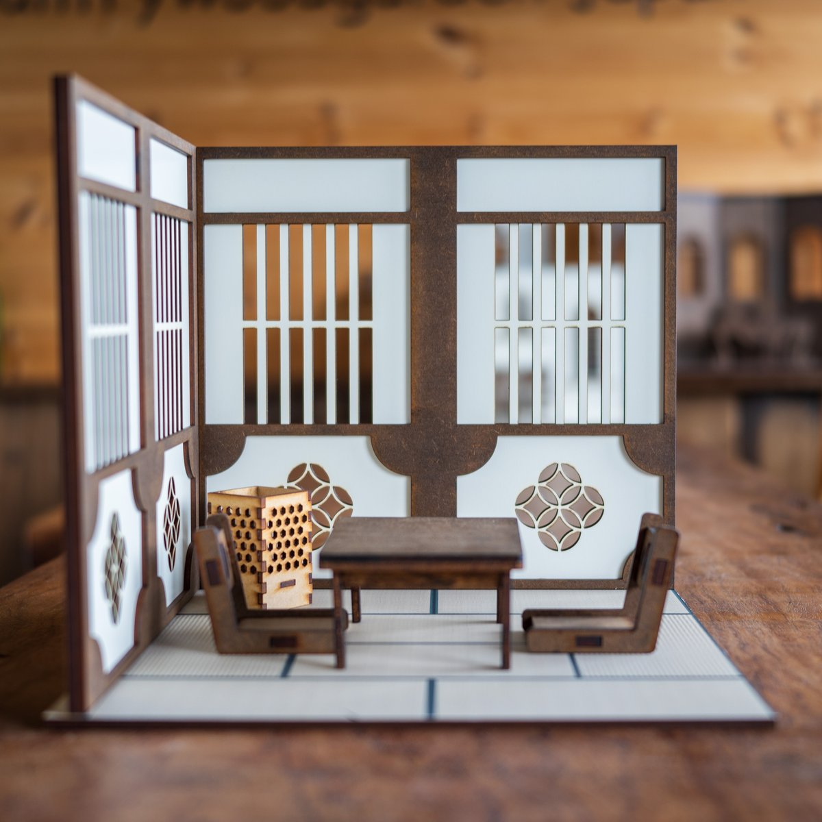 1/10スケール和風ドールハウス日本間 白壁 家具セット | kkcompany 1/10スケール和風ドールハウス日本間 白壁 家具セット | kkcompany