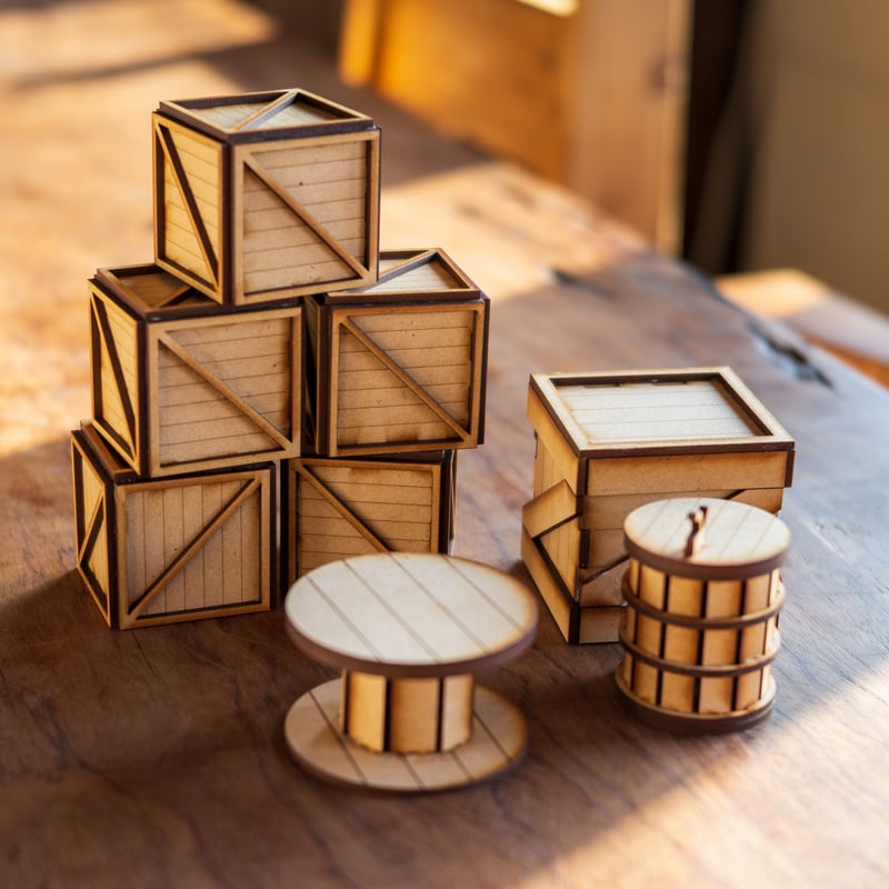 1/10スケールミニチュア家具木箱など色々セット | kkcompany