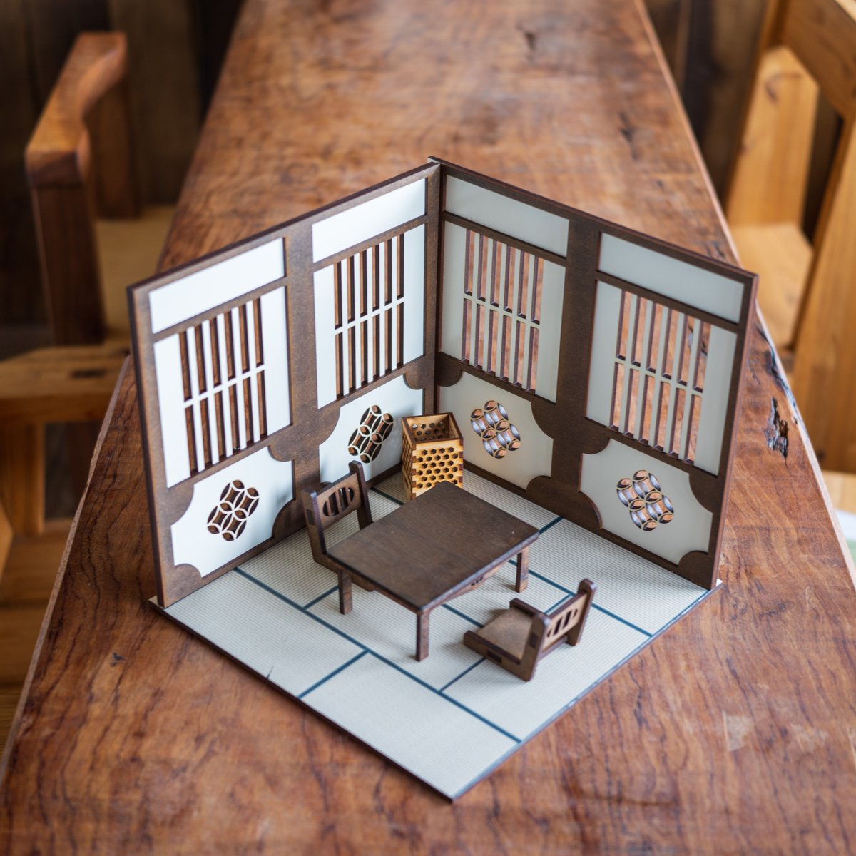 トールペイント作品生活道具インテリア 1/10スケール和風ドールハウス日本間 白壁 家具セット | kkcompany