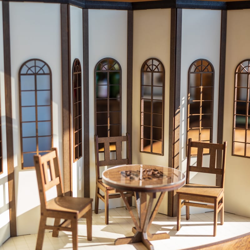 1/6スケールドールハウス純喫茶窓際席ゴージャスタイプ 家具セット