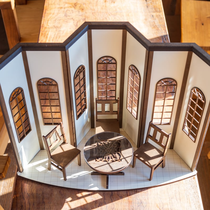 1/6スケールドールハウス純喫茶窓際席ゴージャスタイプ 家具セット